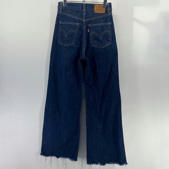 Levi’s Ribcage Wide Leg High Rise Jeans Dark Wash Size 26 - Picture 4 of 7